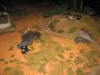 Die deutschen Panzerwägen gehen in Rauch auf