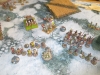 Kriegsherr auf Streitwagen und Elefant erledigen beinahe die erste Phalanx